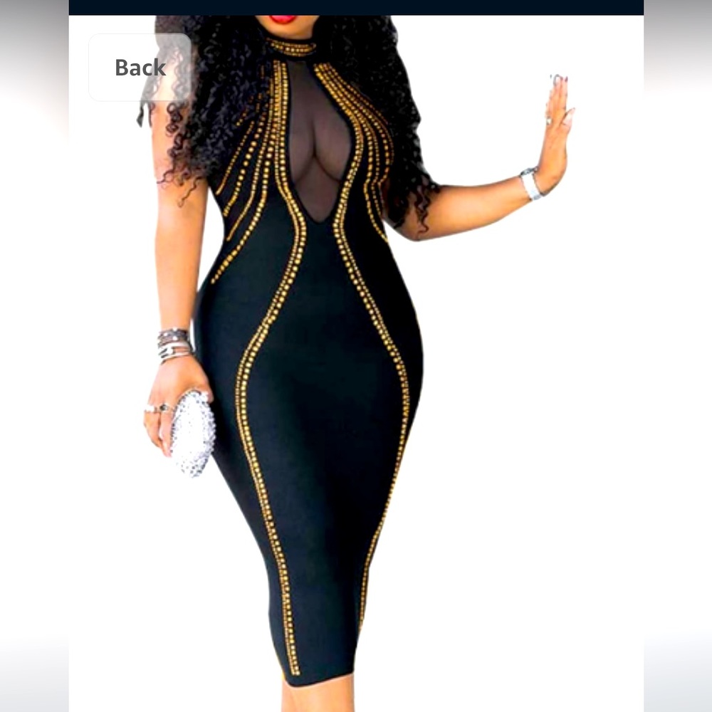 Black and gold dress